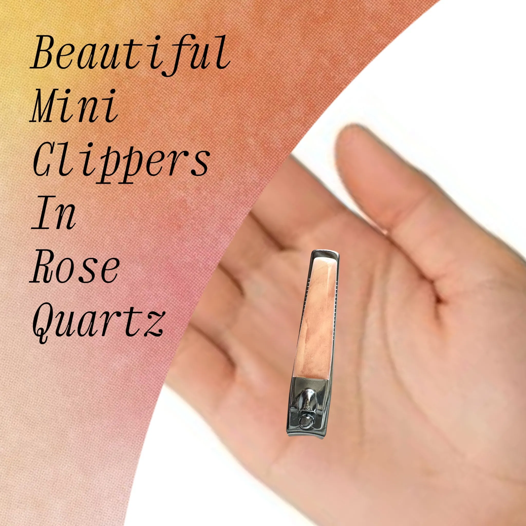 4 Nail Clipper Value Pack Mini Stainless Steel Precision Nail Clippers Essential Manicure & Pedicure Tools Classic Vintage Style Rose Quartz