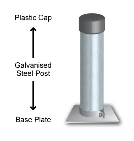 76mm 4m Metre Galvanised Post