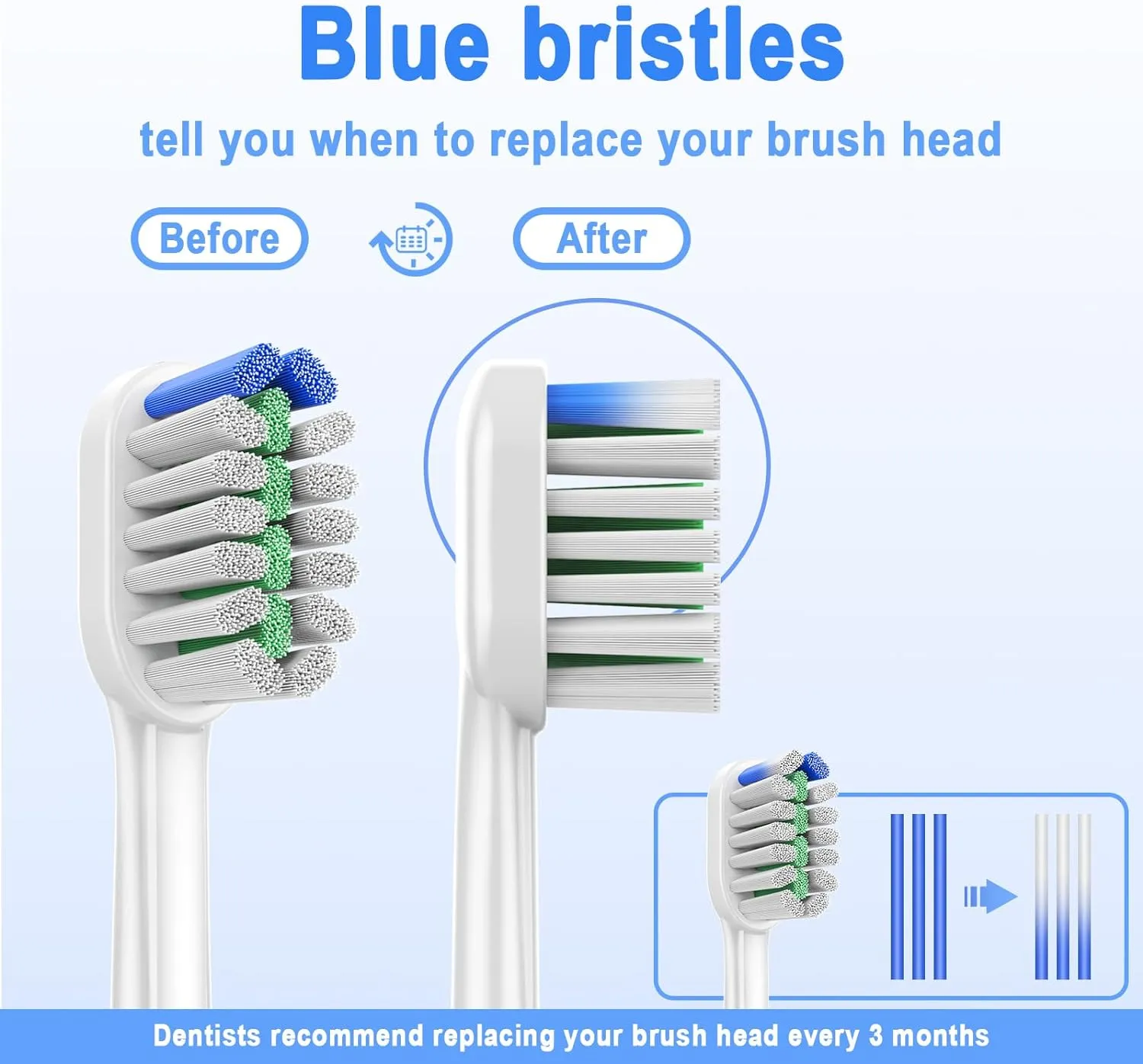 8Pcs Brush Heads for Philips Sonicare-Whitening Cleaning