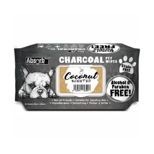 Absorb Plus Charcoal Coconut Scented Pet Wipes 80 Pack