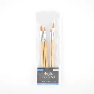 Acrylic Brushes Flat/Filbert 5pk