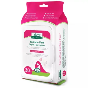 Aleva Naturals Maternal Care Bamboo Fem Wipes - 30Pcs