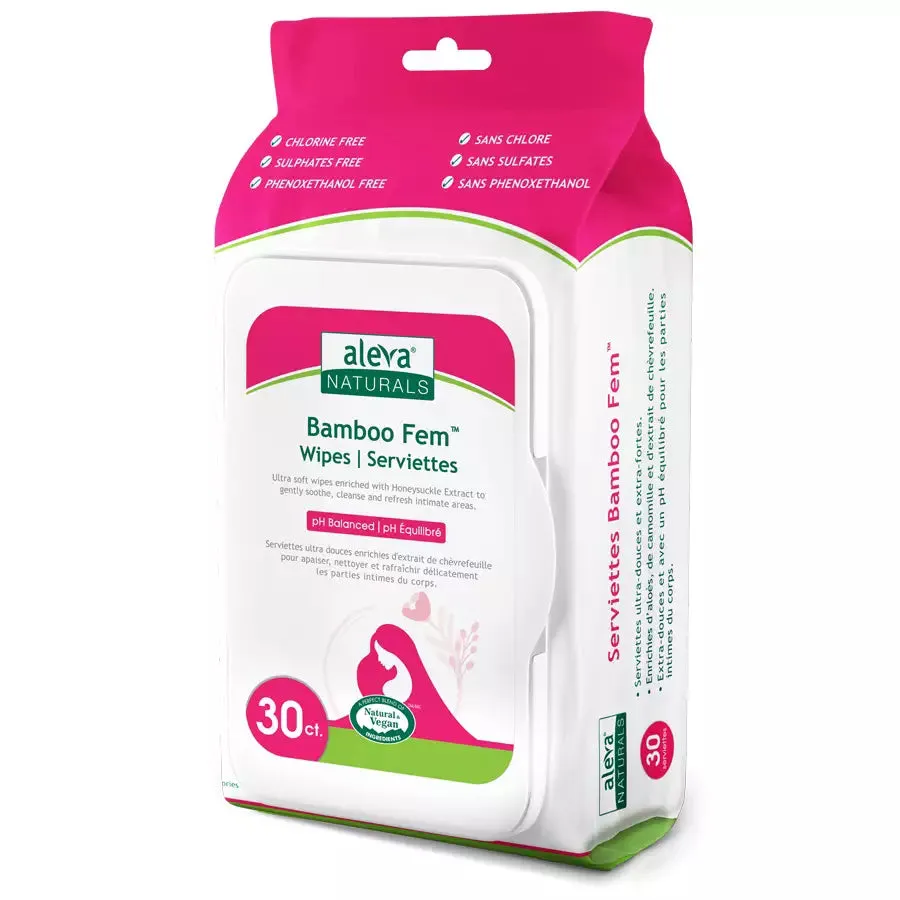 Aleva Naturals Maternal Care Bamboo Fem Wipes - 30Pcs