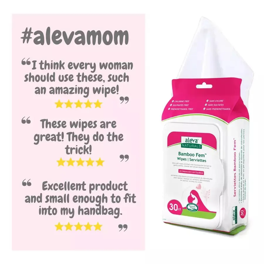 Aleva Naturals Maternal Care Bamboo Fem Wipes - 30Pcs