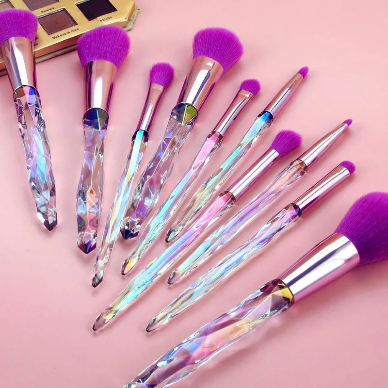 Amethyst Crystal 10 PC Brush Set Bundle