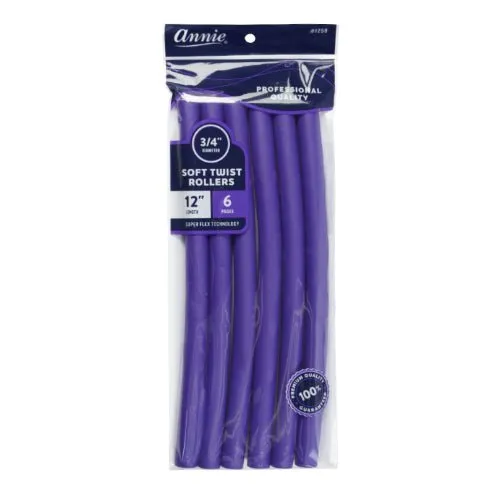 Annie Soft Twist Rollers 12" Extra Long