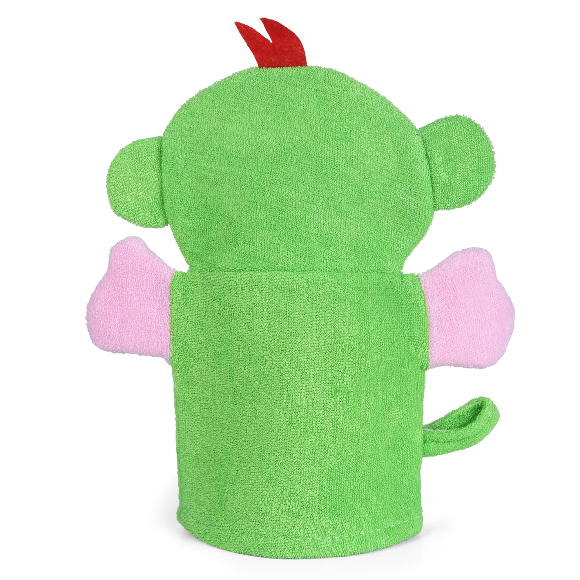 Baby Moo Funky Monkey Bath Time Fun Hand Puppet Loofah Bath Glove - Green