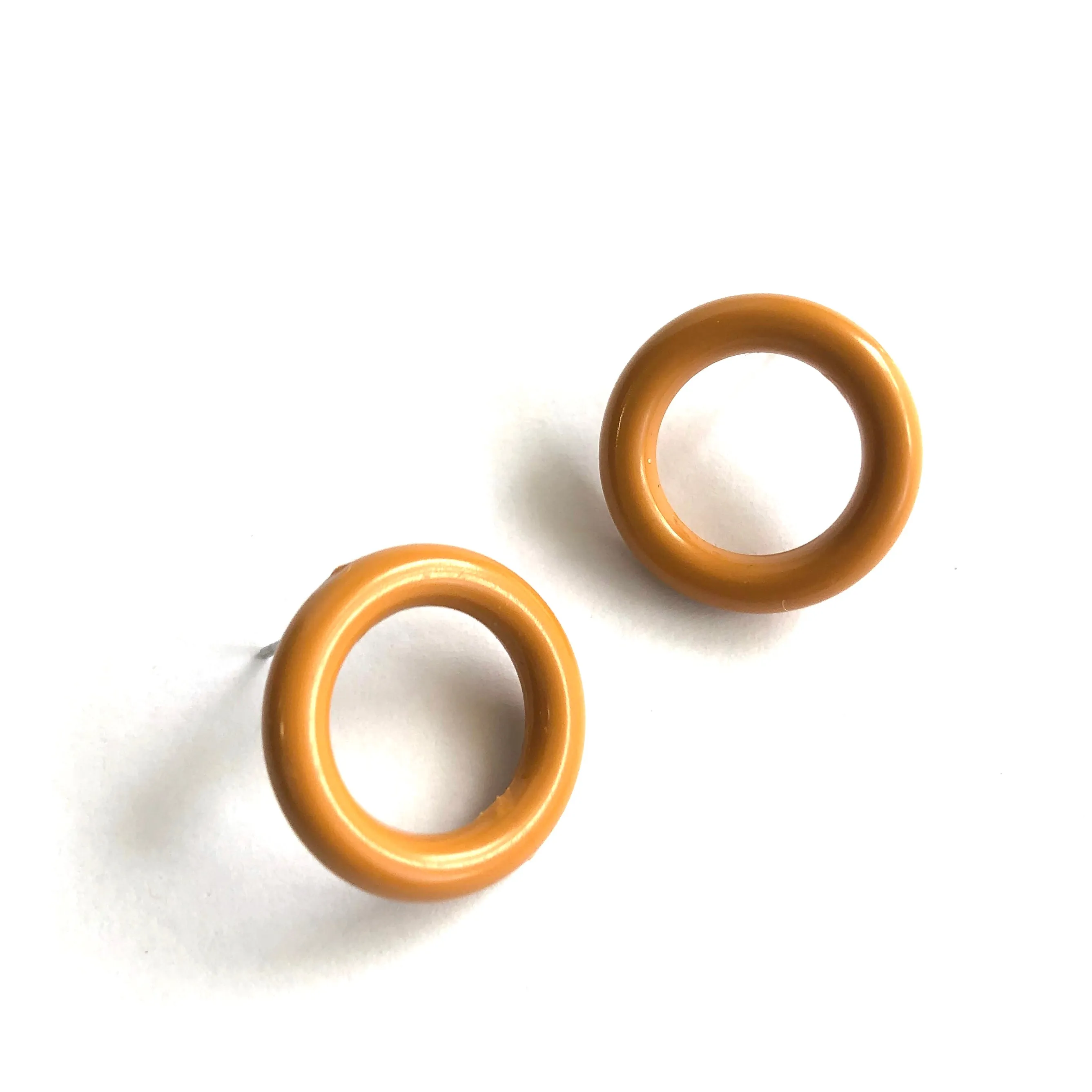 Camel Beige Donut Stud Earrings