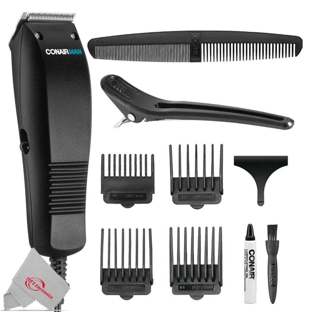 Conair Simple Cut HC93W 10 Piece Hair Clipper Taper Cutting Home Kit Trimmer