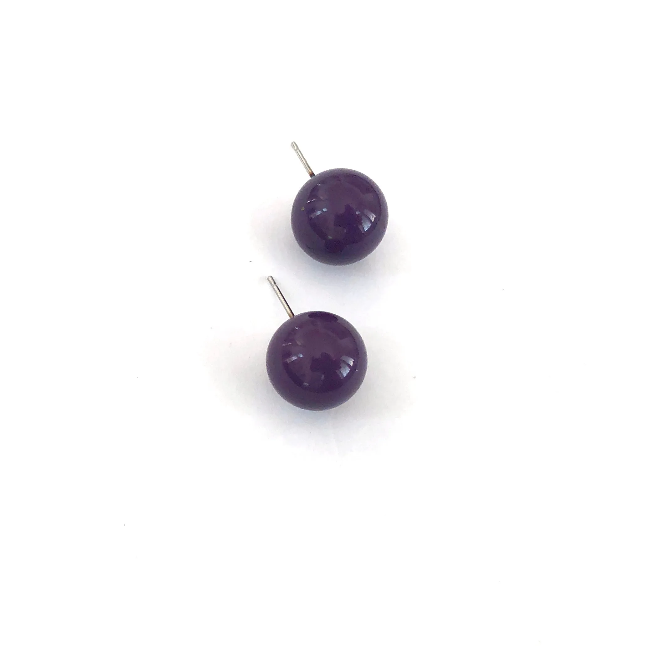 Deep Purple Ball Stud Earrings