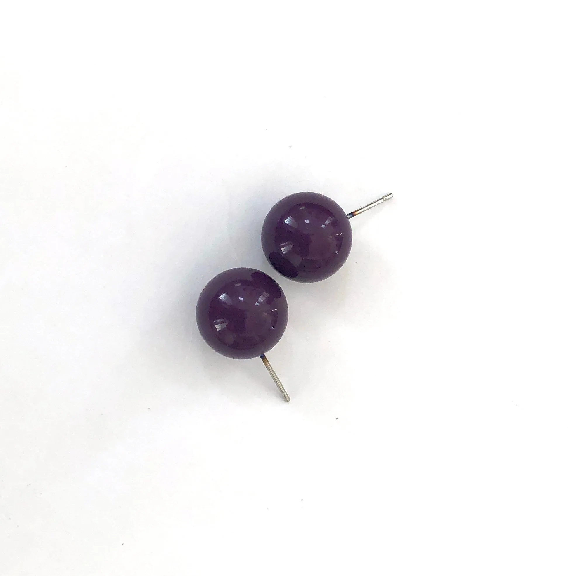 Deep Purple Ball Stud Earrings