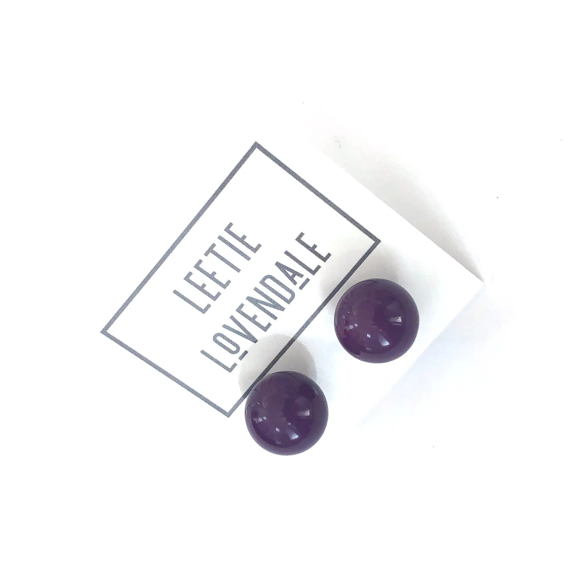 Deep Purple Ball Stud Earrings