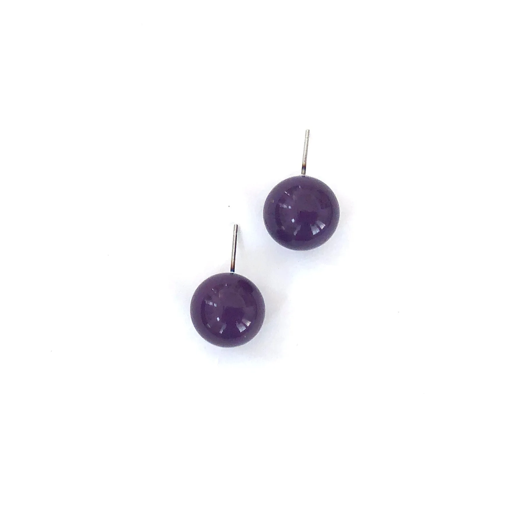 Deep Purple Ball Stud Earrings