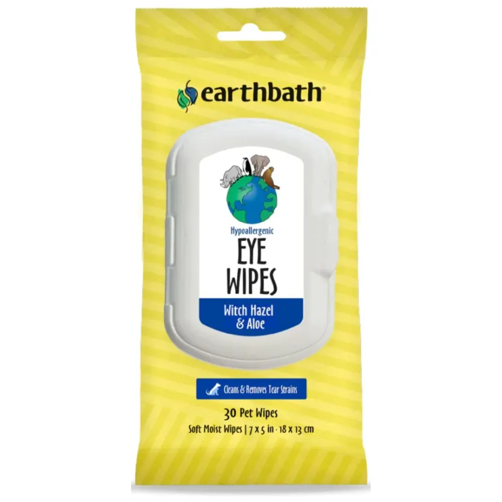 EarthBath Hypoallergenic Fragrance Free Eye Wipes for Dogs and Cats