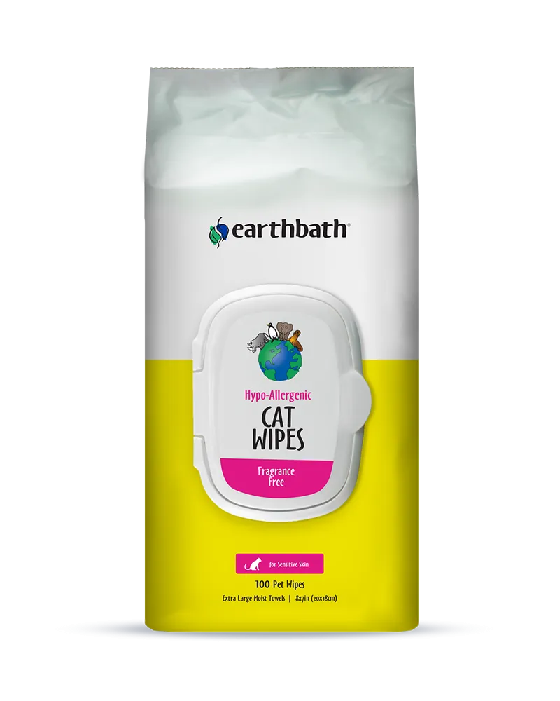 EarthBath Hypoallergenic Grooming Wipes for Cats 100-Count