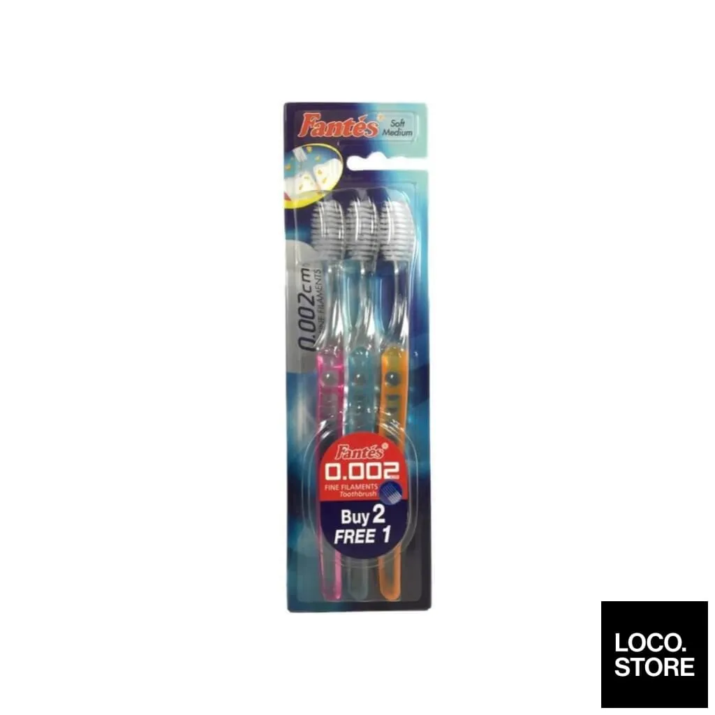 Fantes Toothbrush 0.002Cm Fine Value Pack 3 toothbrushes