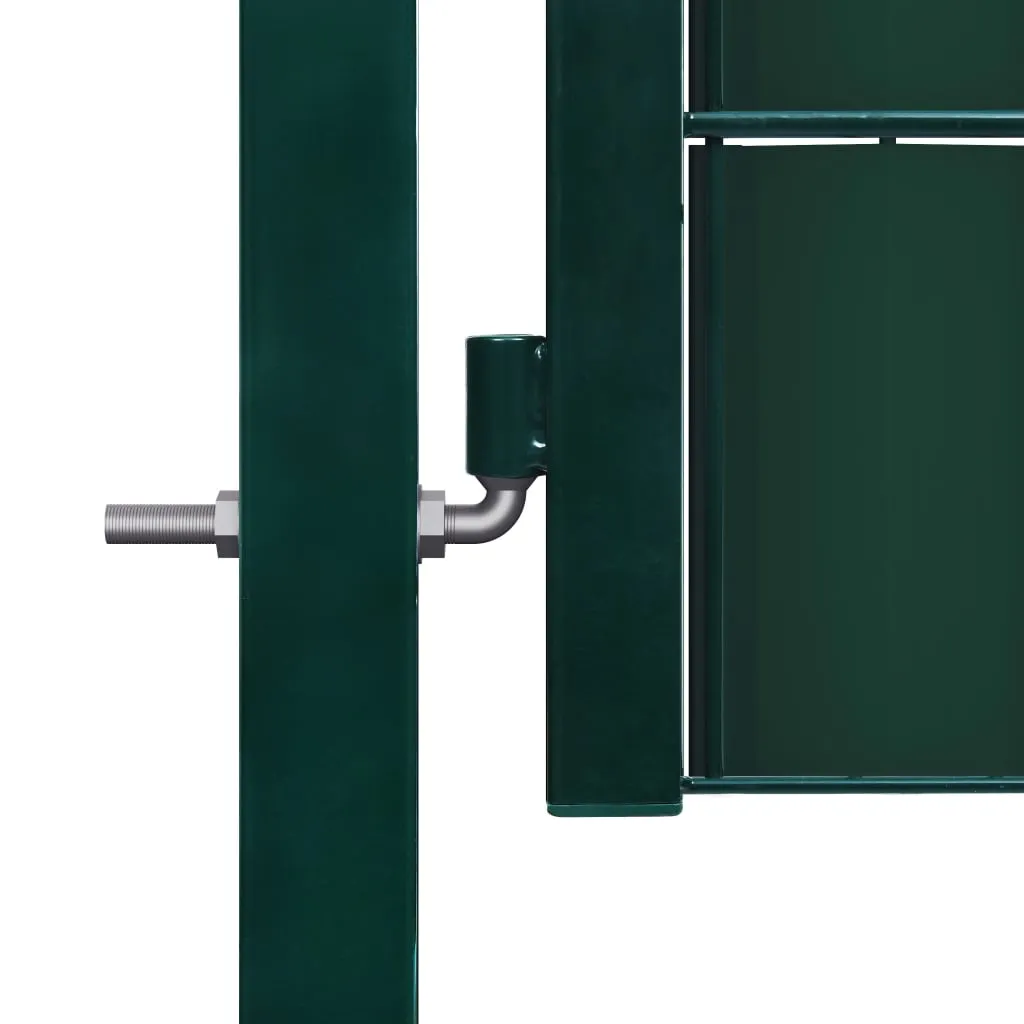 Fence Gate PVC and Steel 100x204 cm Green