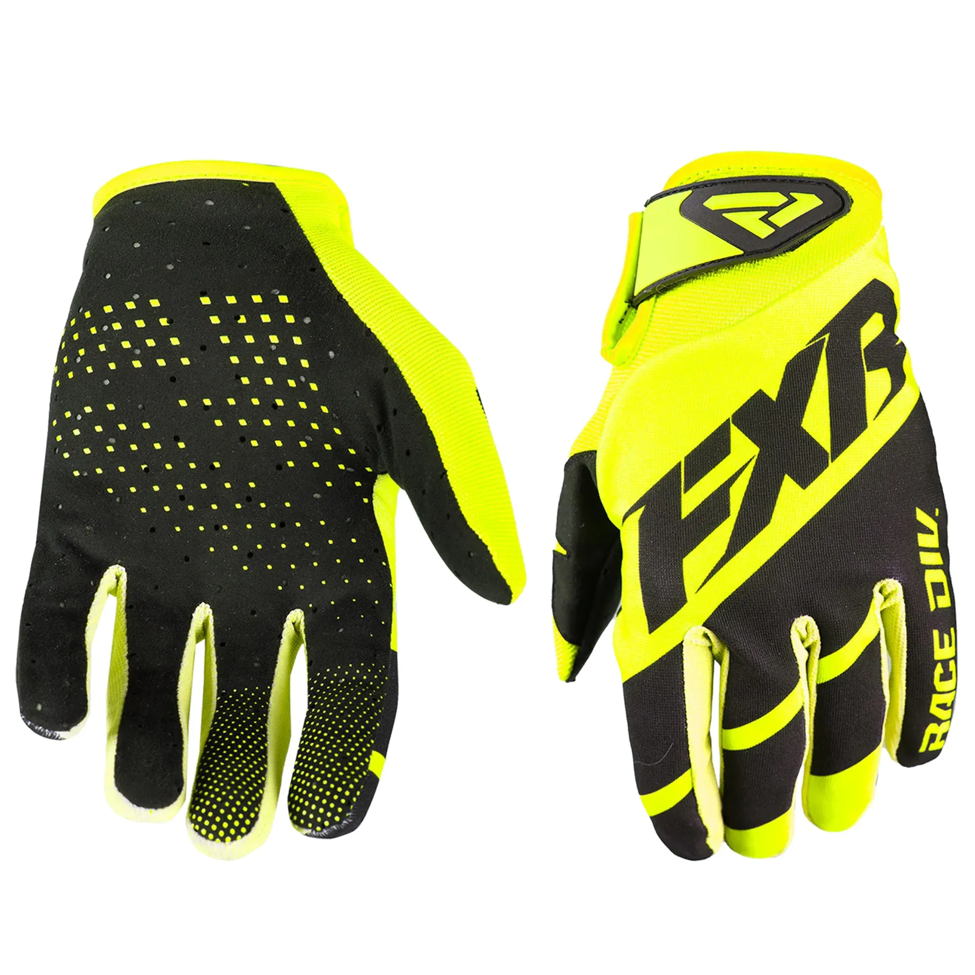 FXR 193352-6510-00 Clutch Strap MX Glove 19 Durable Lightweight Suede Padded Palm Hi-Vis