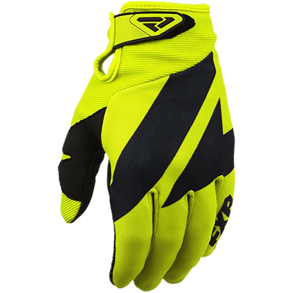 FXR 203362-6510-07 Clutch Strap MX Glove 20 Durable Suede Padded Palm Finger Tips Hi Vis