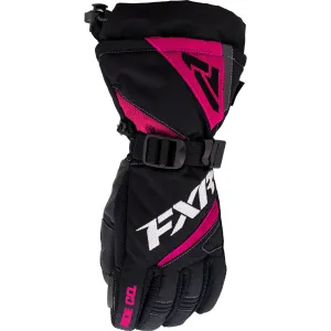 FXR Childs Helix Race Snowmobile Gloves Black/Fuchsia