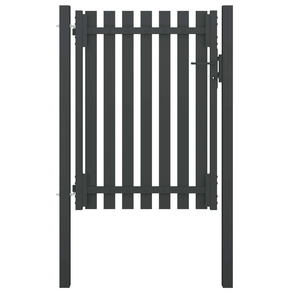 Garden Fence Gate Steel 1x1.7 m Anthracite