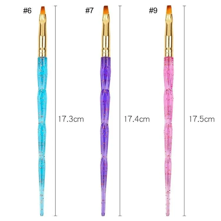 Gel Brushes Pretty Handle Set 3pcs