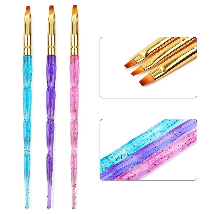 Gel Brushes Pretty Handle Set 3pcs