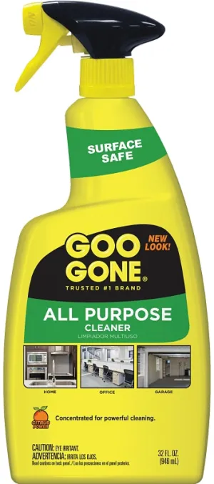 Goo Gone 2195 All-Purpose Cleaner, 32 oz Spray Bottle, Liquid, Citrus, Clear :EA: QUANTITY: 1