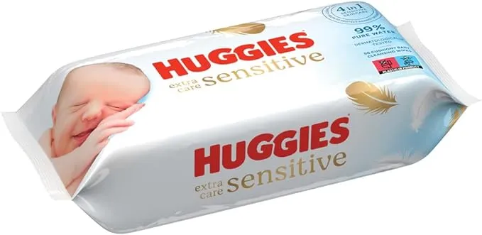 HUGGIES PURE EXTRA CARE, BABY WIPES - 8 PACKS (448 WIPES TOTAL)