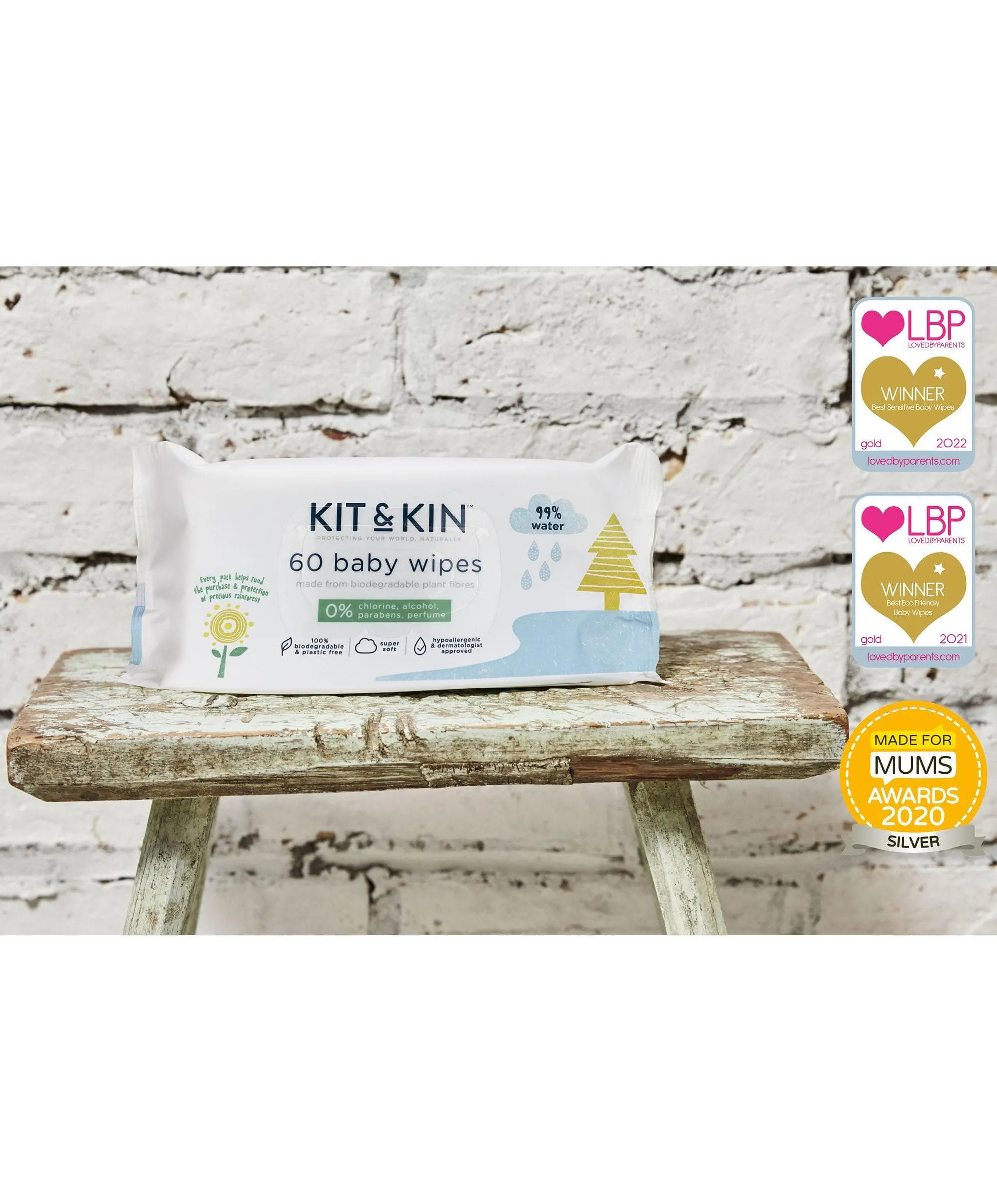 Kit & Kin Biodegradable Baby Wipes