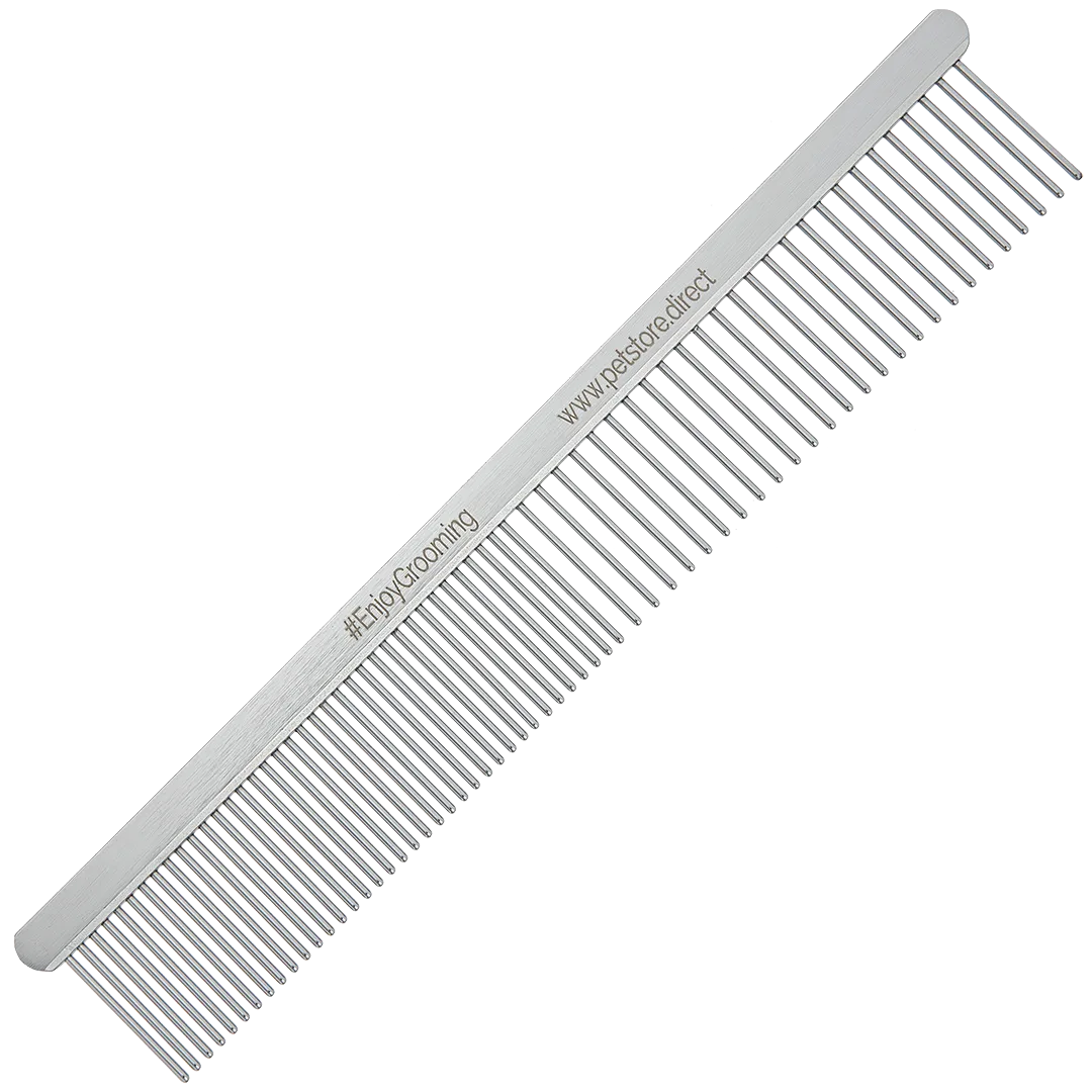 Limited Edition 7" Silver Heavy Duty 50/50 Comb by PetStore.Direct