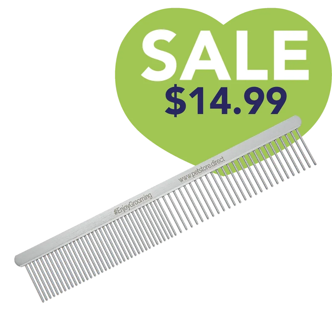 Limited Edition 7" Silver Heavy Duty 50/50 Comb by PetStore.Direct