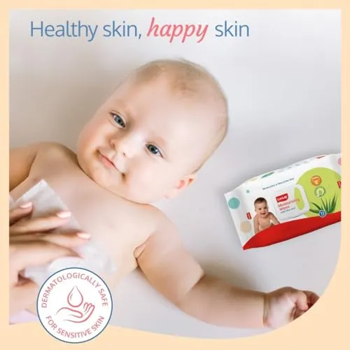 LuvLap wipes for baby skin with Aloe Vera, Fragrance Free, pH Balanced, Dermatologically Safe, Baby Wipes Rich in Vitamin E & chamomile (Pack of 3)