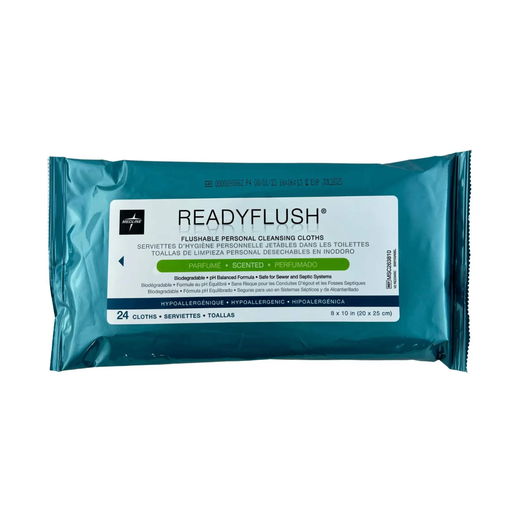 Medline Readyflush Wipes - Scented Pk 24