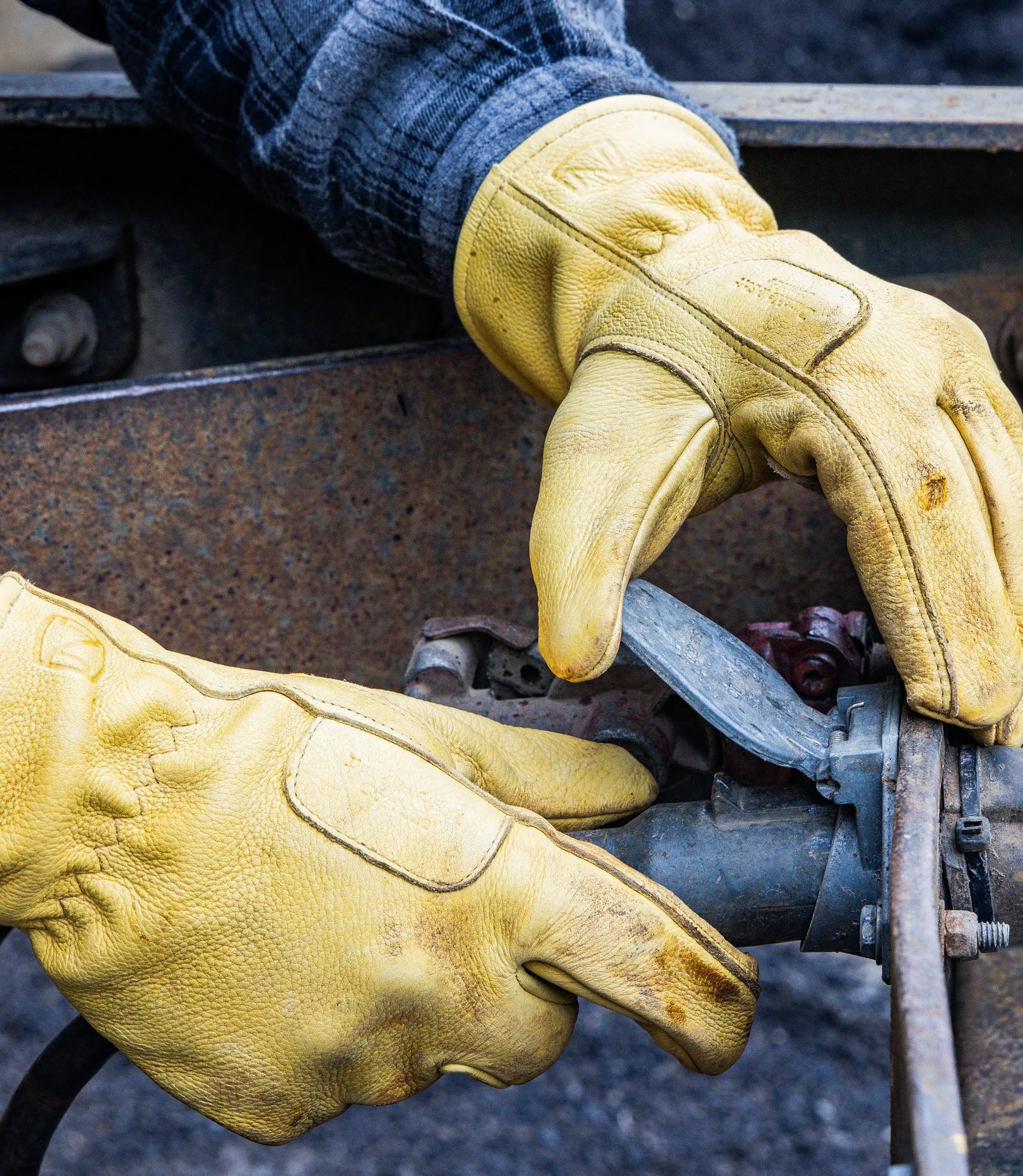 Men's Fleece Lined Leather Work Gloves – 3 Pack