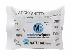 Metro Paws Wipes Hypoallergenic Unscented 25ct