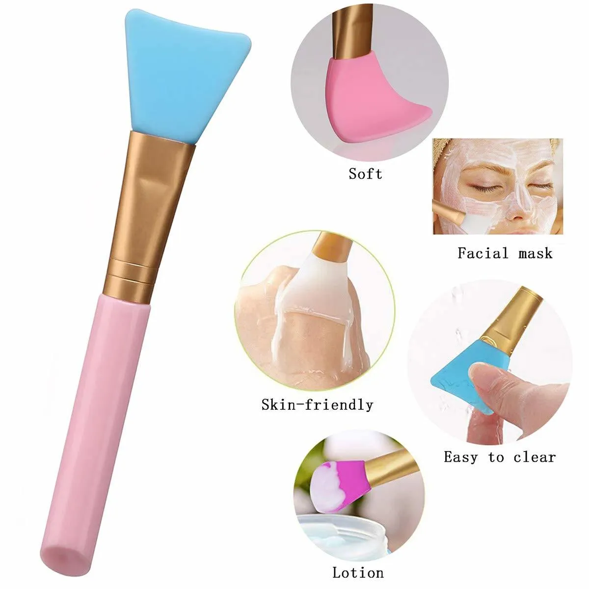 Packof 2 (Professional Soft Silicone Mask Brushes Foundation Makeup Brushes)