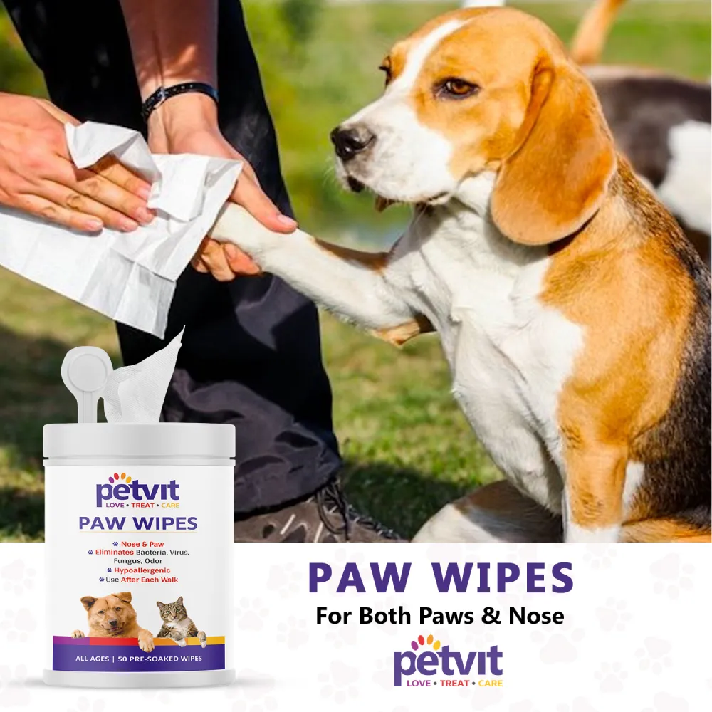 Petvit Paw & Nose Wipes for Dogs and Cats