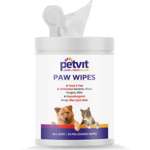 Petvit Paw & Nose Wipes for Dogs and Cats