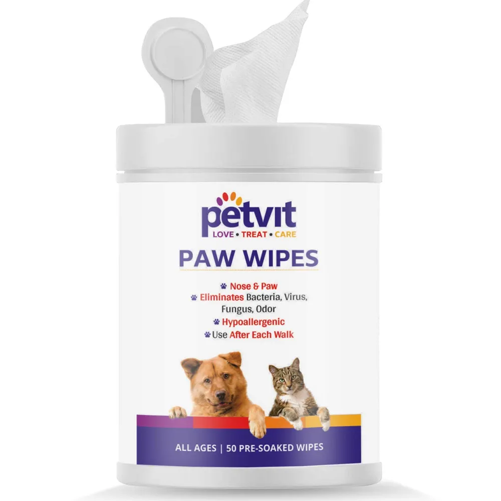 Petvit Paw & Nose Wipes for Dogs and Cats