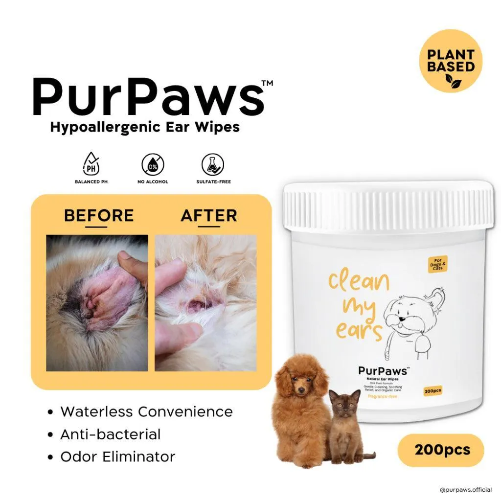 Purpaws Organic Pet Ear Wipes