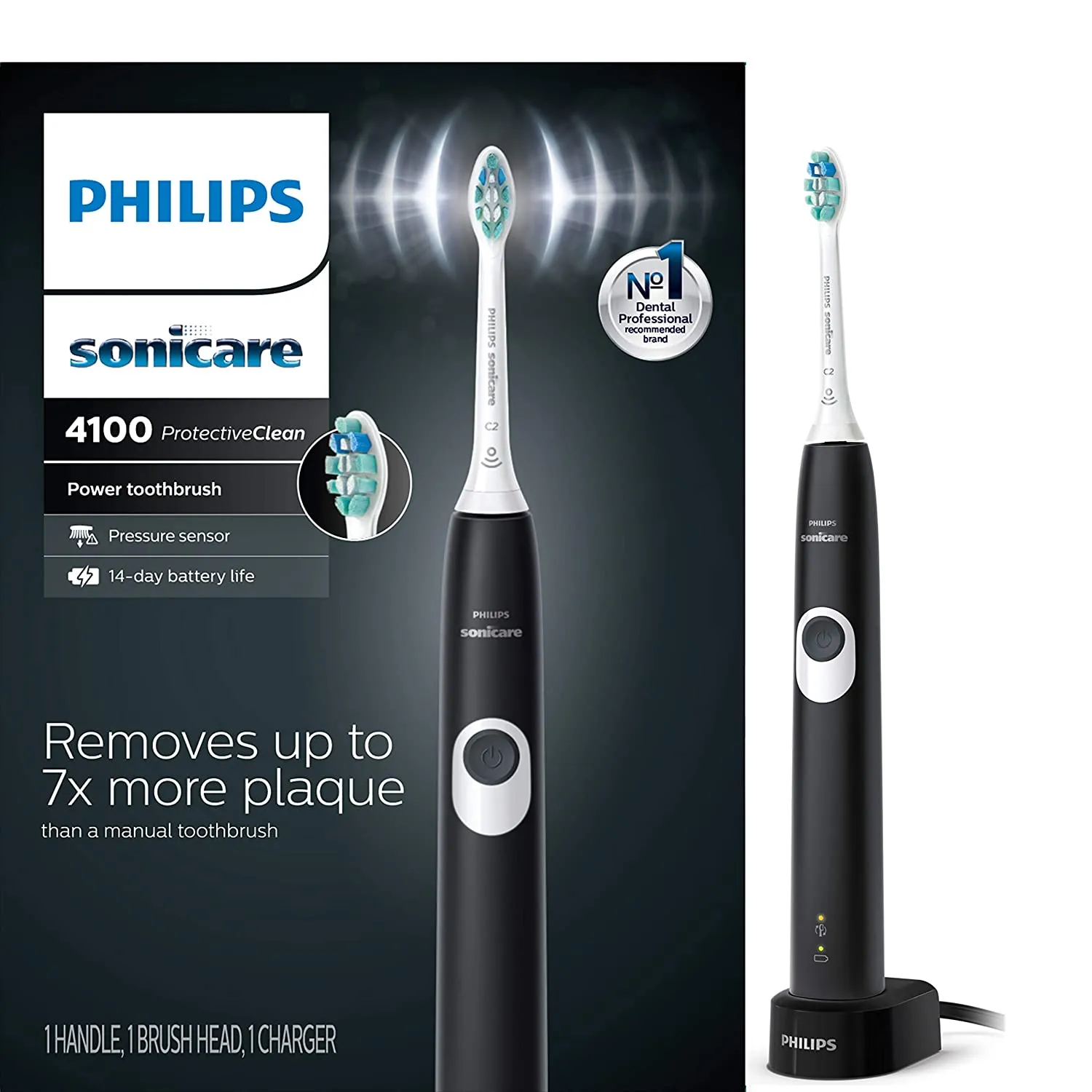 Rechargeable Electric Toothbrush with Pressure Sensor, Long Battery Life