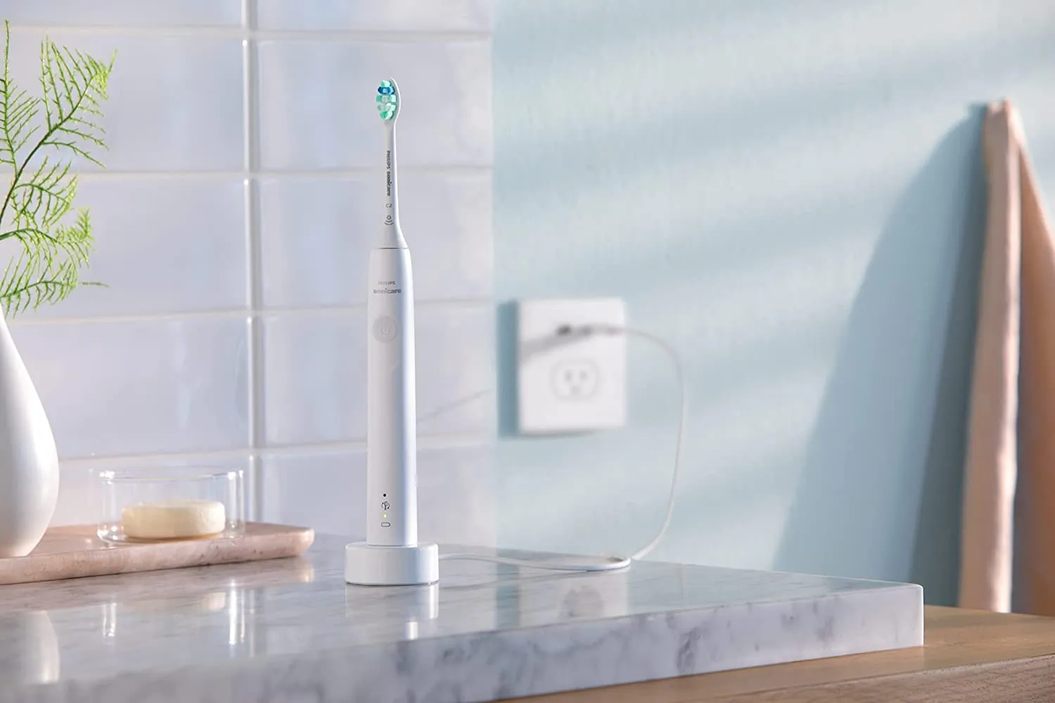 Rechargeable Electric Toothbrush with Pressure Sensor, Long Battery Life