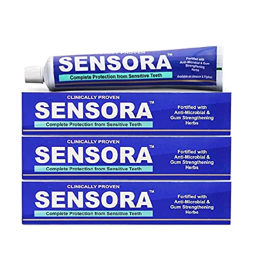 SENSORA Herbal Sensitivity Relief Toothpaste with Rapid Relief Formula for Sensitive Teeth|Pack of 3