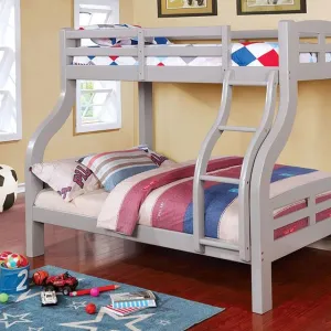 SOLPINE Gray Twin/Full Bunk Bed