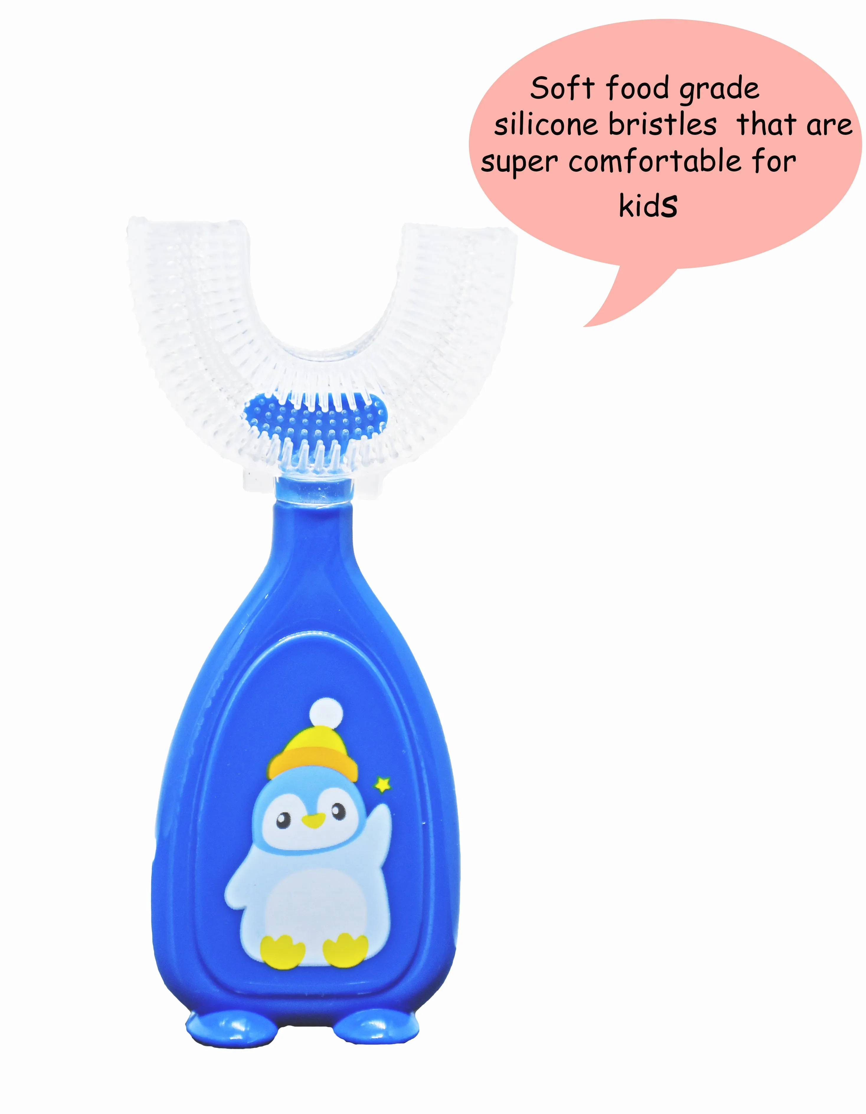 The Little Lookers 360° U-shaped Toothbrush with food grade silicone head| Soft bristles for babies & kids' sensitive gums & teeth| Easy grip| Dental care| Oral hygiene (Pack of 2)