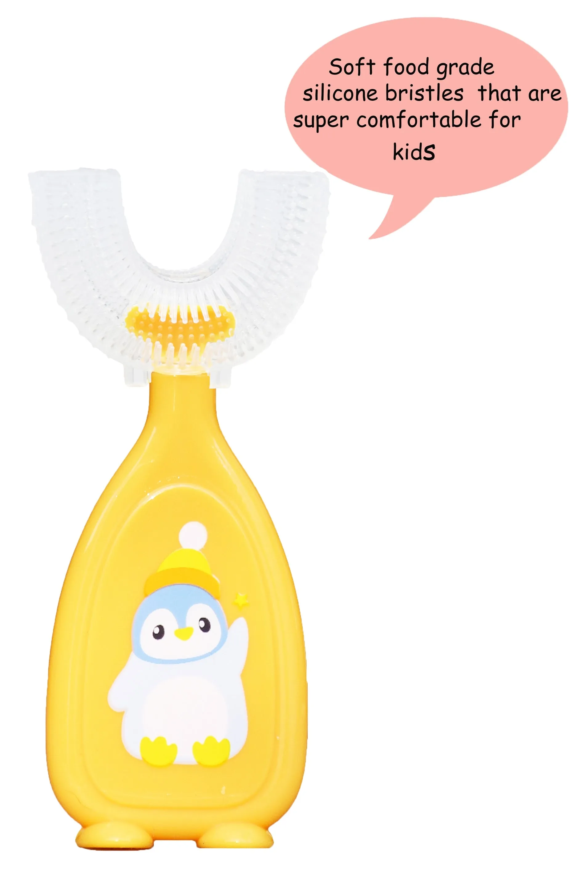 The Little Lookers 360° U-shaped Toothbrush with food grade silicone head| Soft bristles for babies & kids' sensitive gums & teeth| Easy grip| Dental care| Oral hygiene (Pack of 2)