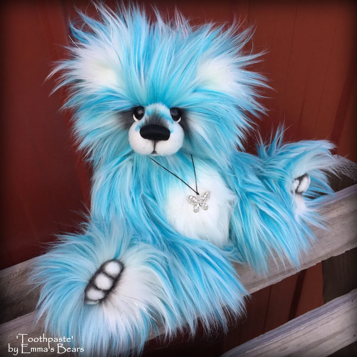 Toothpaste - 15IN faux fur artist bear by Emmas Bears - OOAK