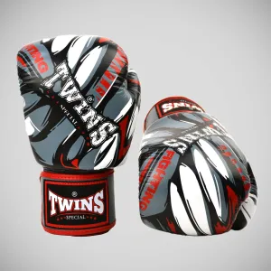 Twins FBGVL3-55 Demon Boxing Gloves Grey/Red