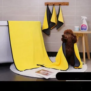 Ultra-Absorbent Microfiber Dog Bath Towel & Robe